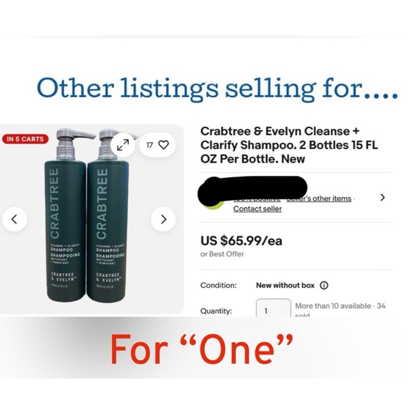 CRABTREE & EVELYN CLEANSE + CLARIFY SHAMPOO 15 oz | Set of 2 - Picture 4 of 7